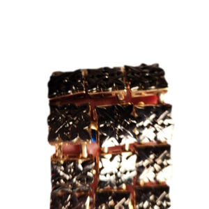 P109. Goldtone and Pewter Statement Bracelet